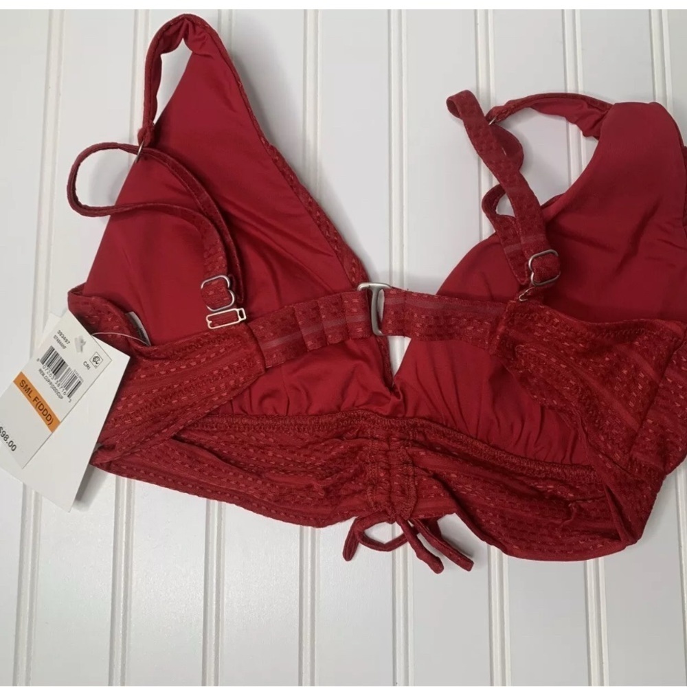 BECCA Crossroads Bralette Bikini Swim Top Small F ( DDD)Cup Red NEW 448 - Picture 4 of 4